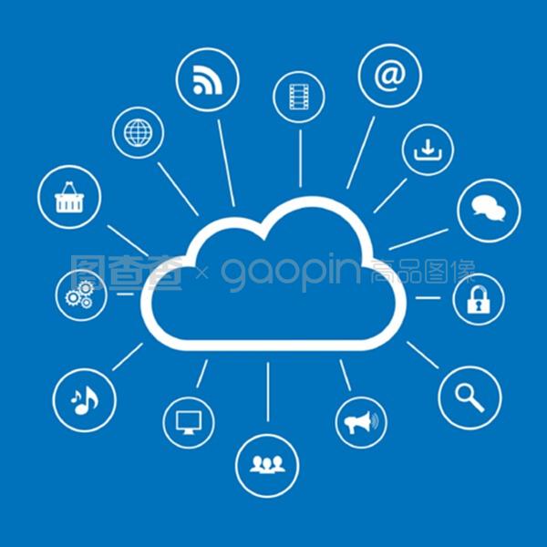 云計算與社交媒體圖標 數字化時代的協同進化
